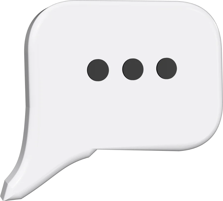 A speech bubble with three dots, mid-reply.
