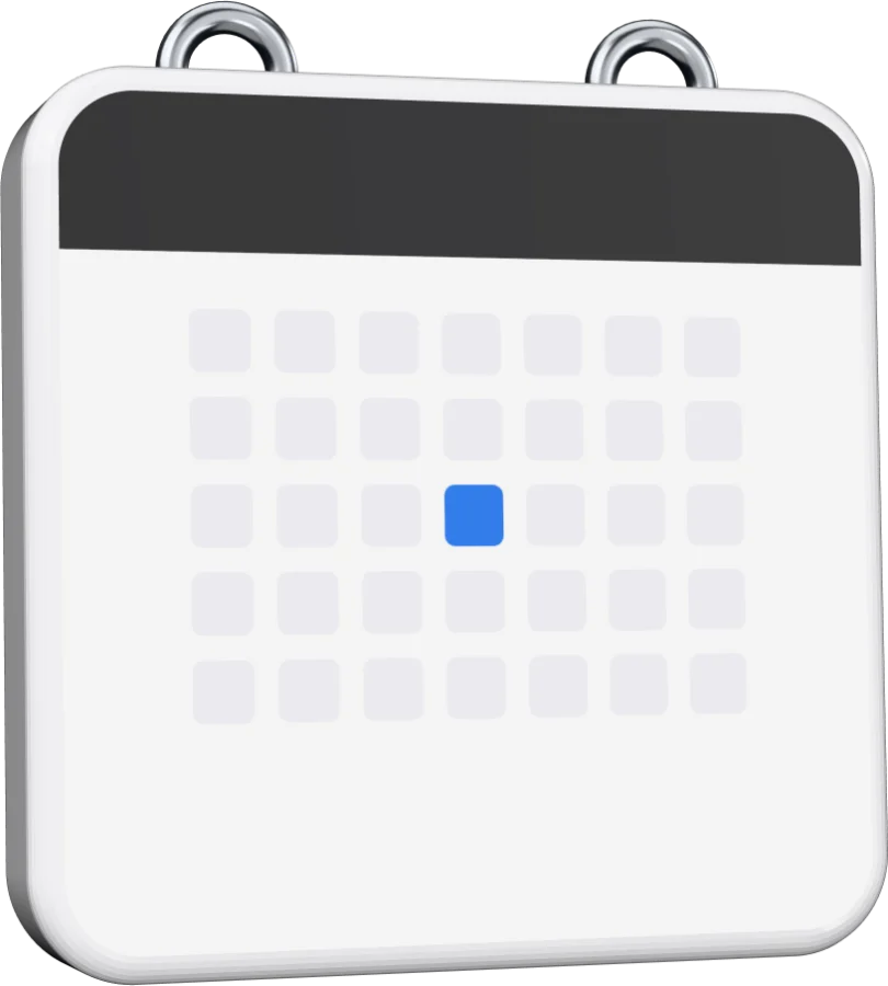 A calendar with one date marked.